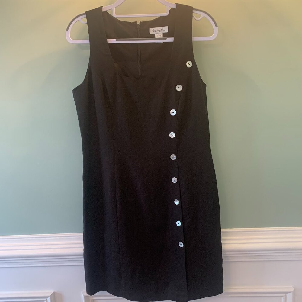 Spiegel Linen Blend Black Dress Size 8